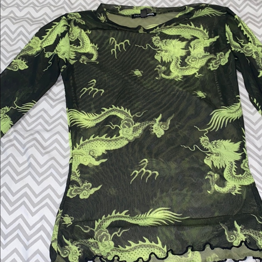 Long sleeve mesh top